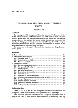 The Design of the Gier Algol Compiler Part I
