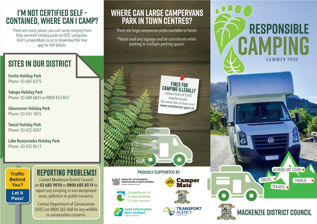 Mackenzie District Council Responsible Camping Brochure