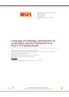 Glossopoesis As a Secondary Narrative Framework in Le Guin's