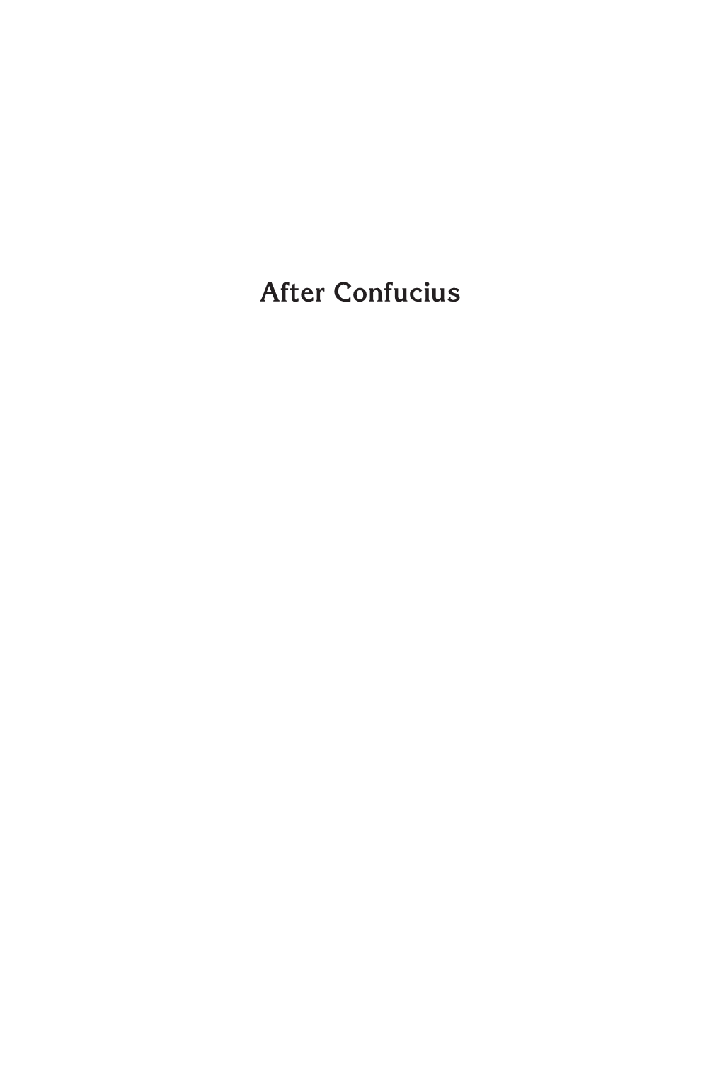 After Confucius