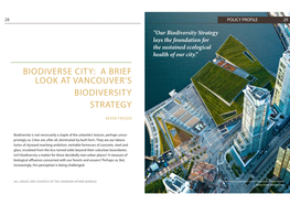 A Brief Look at Vancouver's Biodiversity Strategy by Kevin Fraser