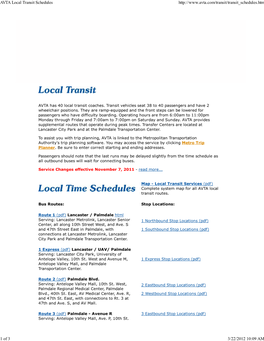 AVTA Local Transit Schedules
