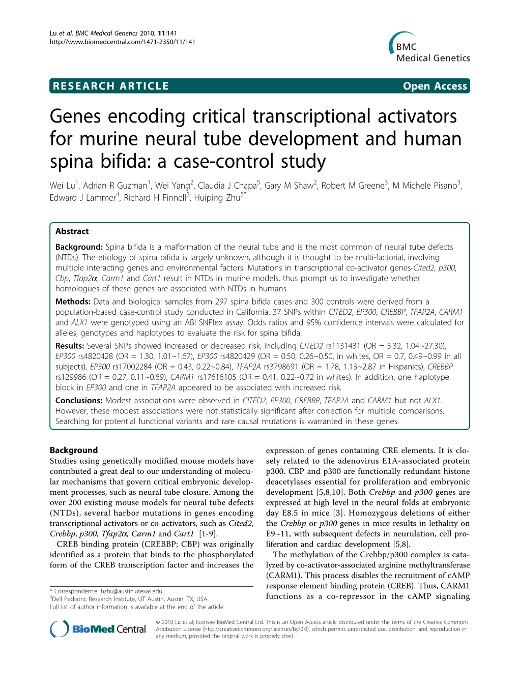 Genes Encoding Critical Transcriptional Activators for Murine