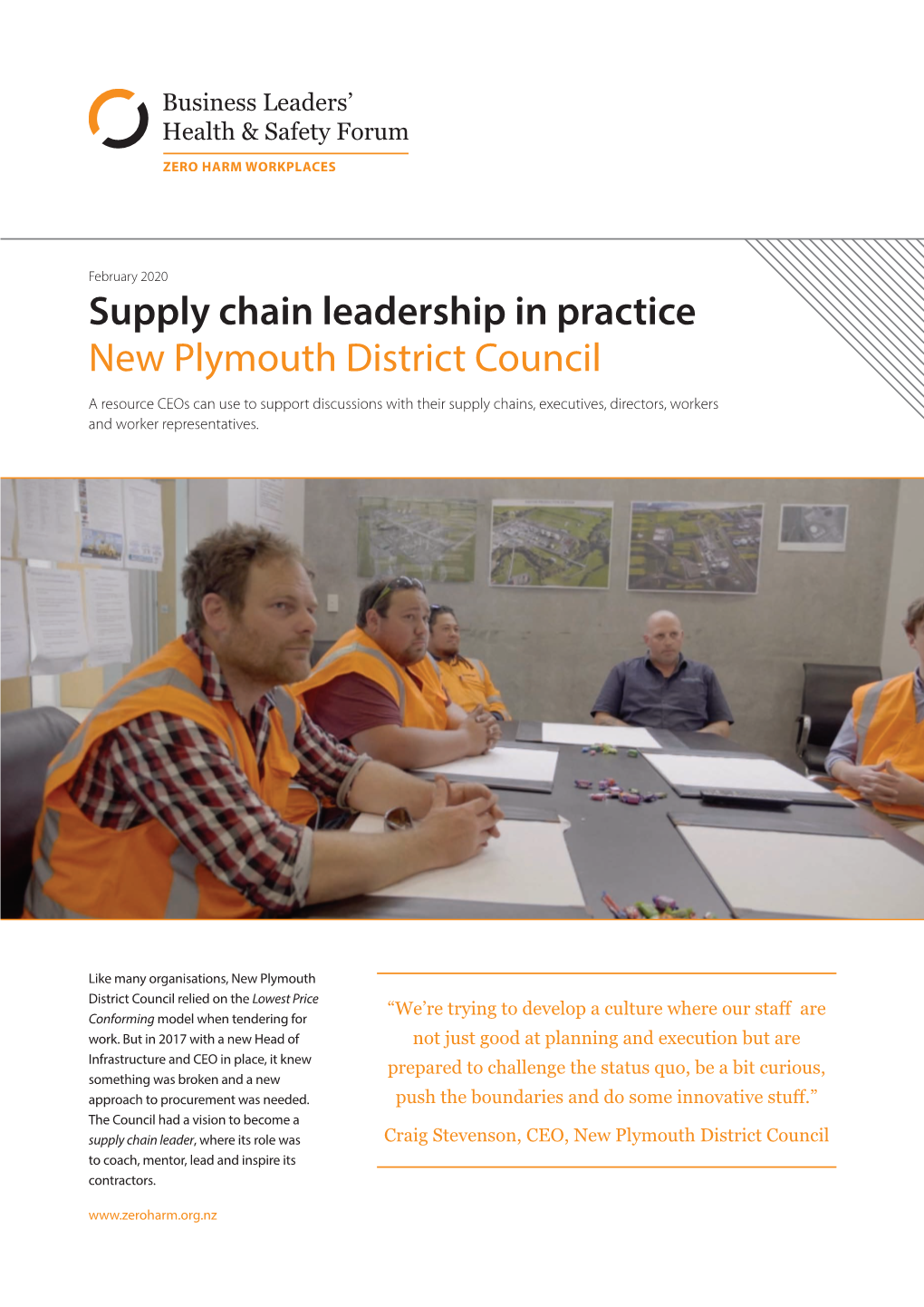 Supply Chain Leadership in Practice New Plymouth District Council