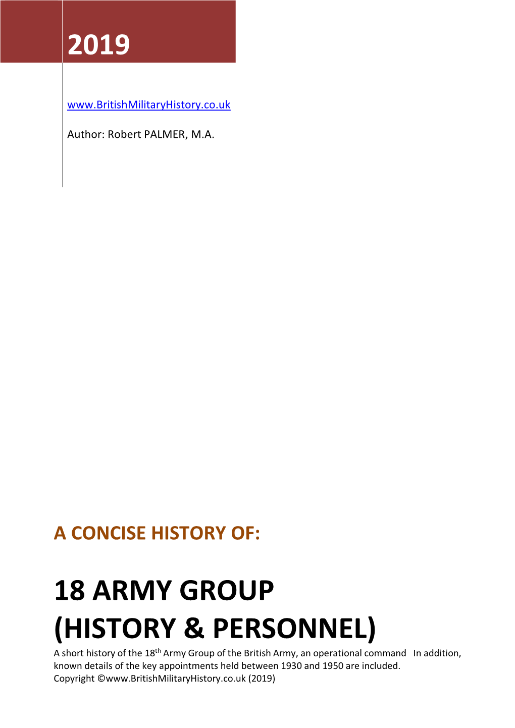 18 Army Group History & Personnel