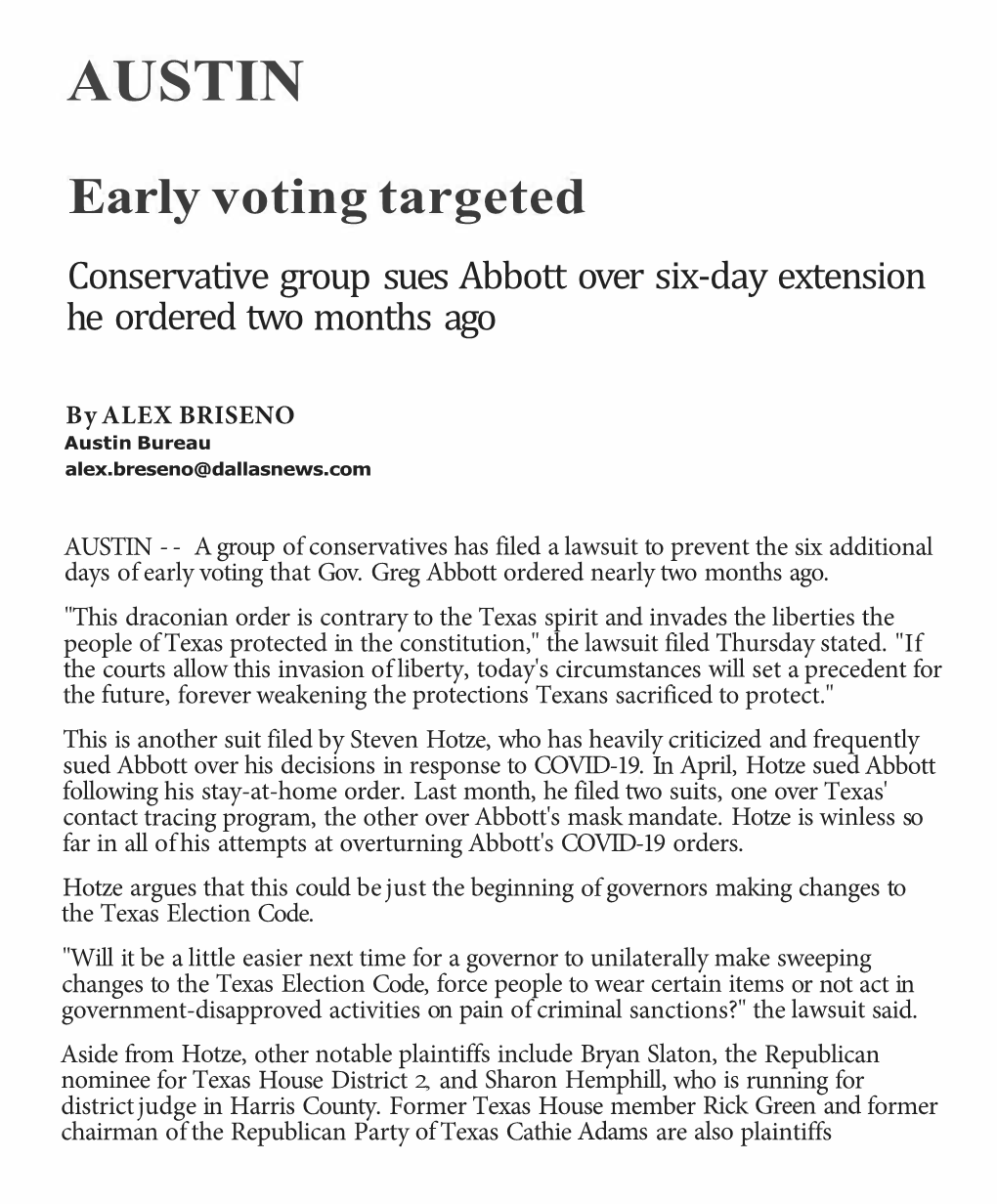AUSTIN Early Voting Targeted