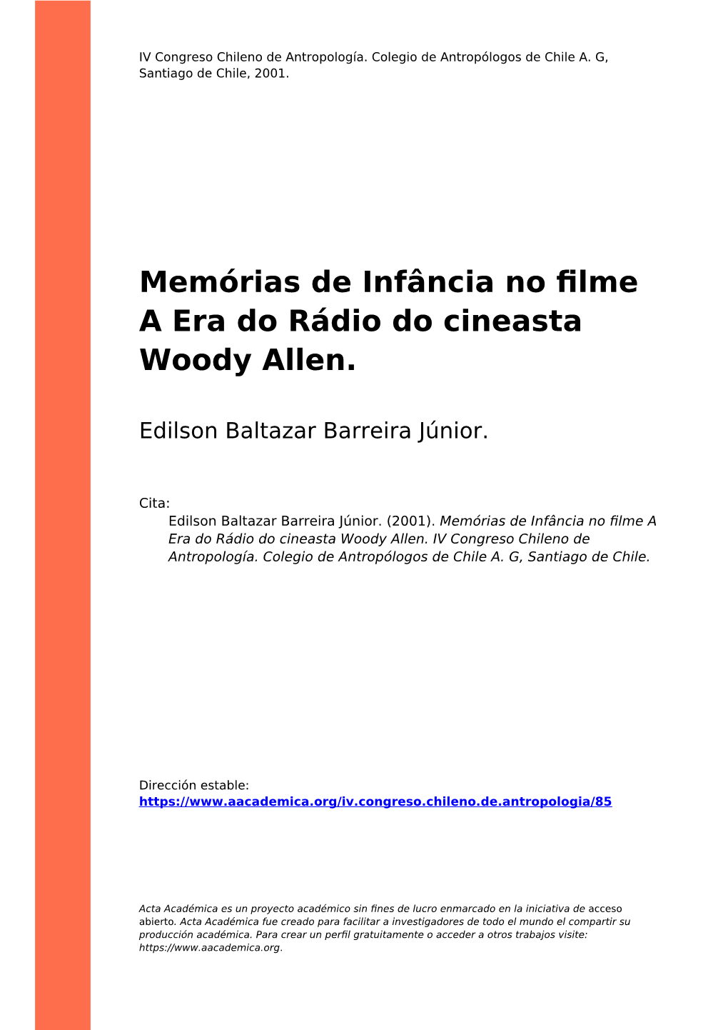 Memórias De Infância No Filme a Era Do Rádio Do Cineasta Woody Allen