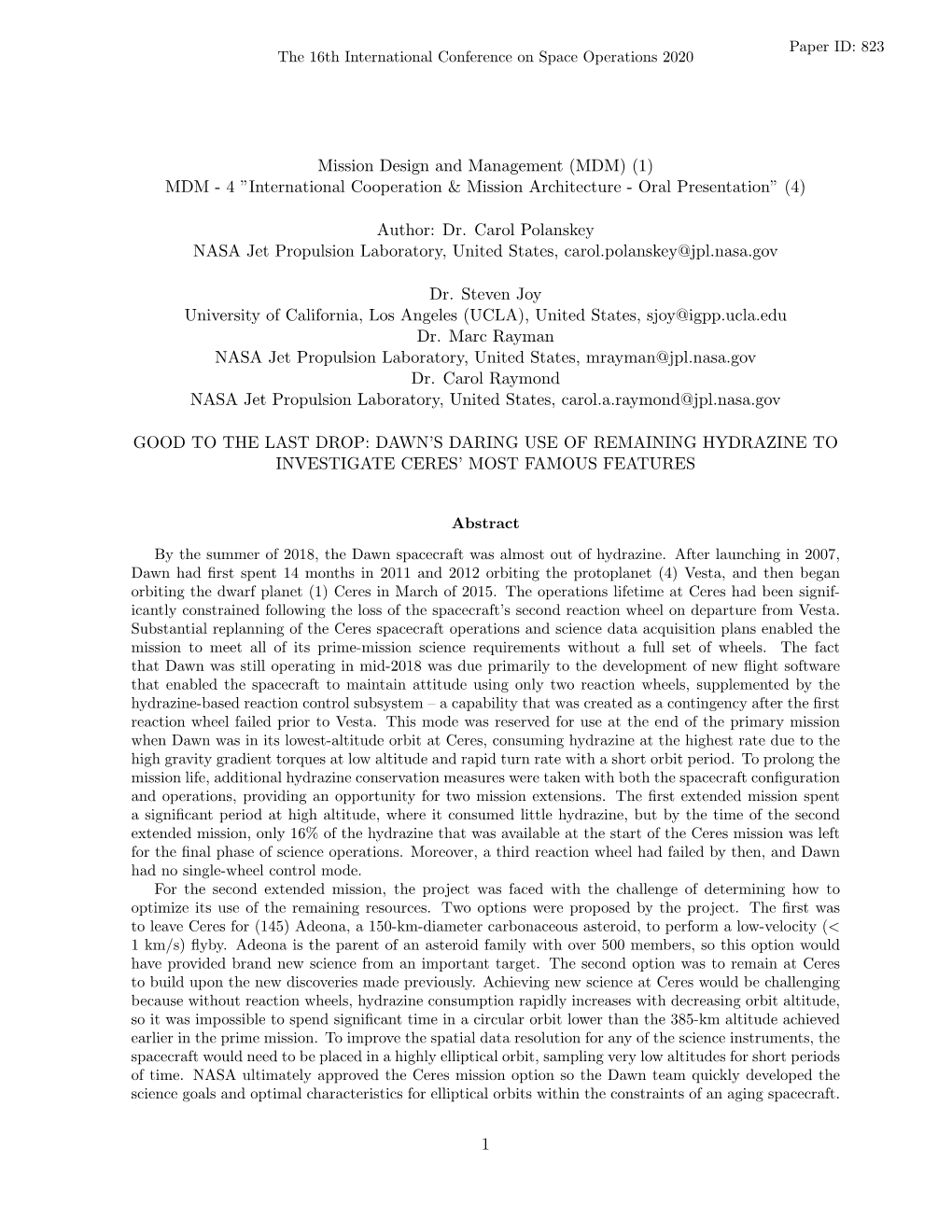 MDM) (1) MDM - 4 ”International Cooperation & Mission Architecture - Oral Presentation” (4)