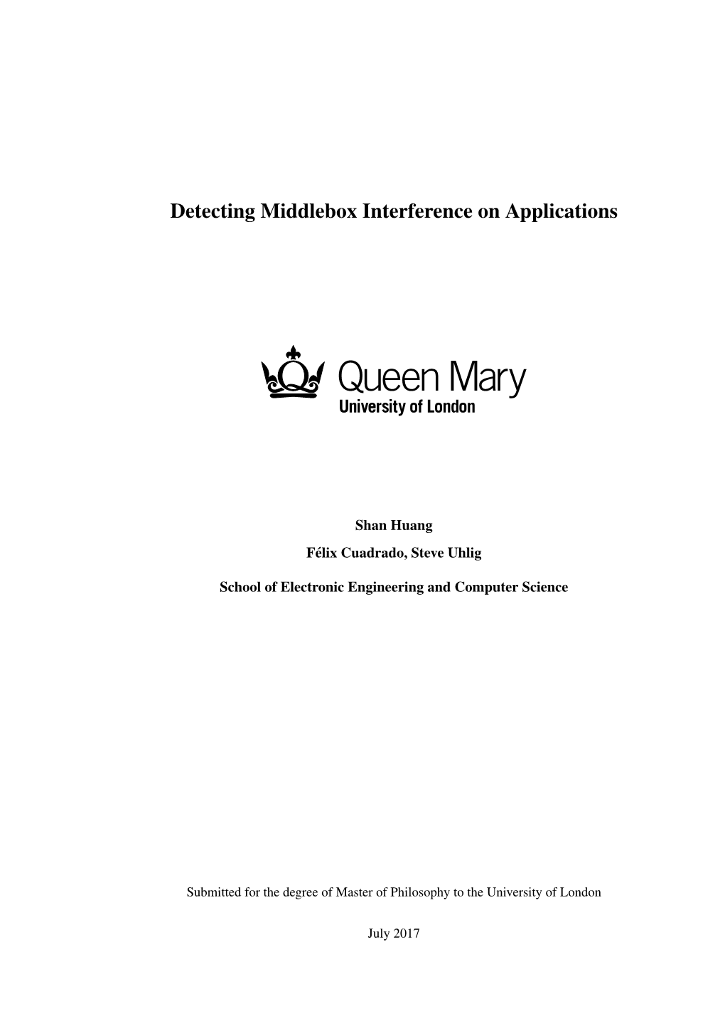 Detecting Middlebox Interference on Applications