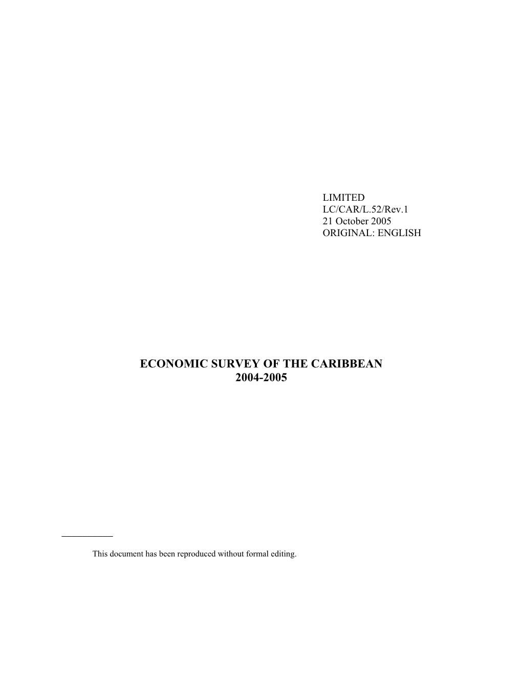 Economic Survey of the Caribbean 2004-2005