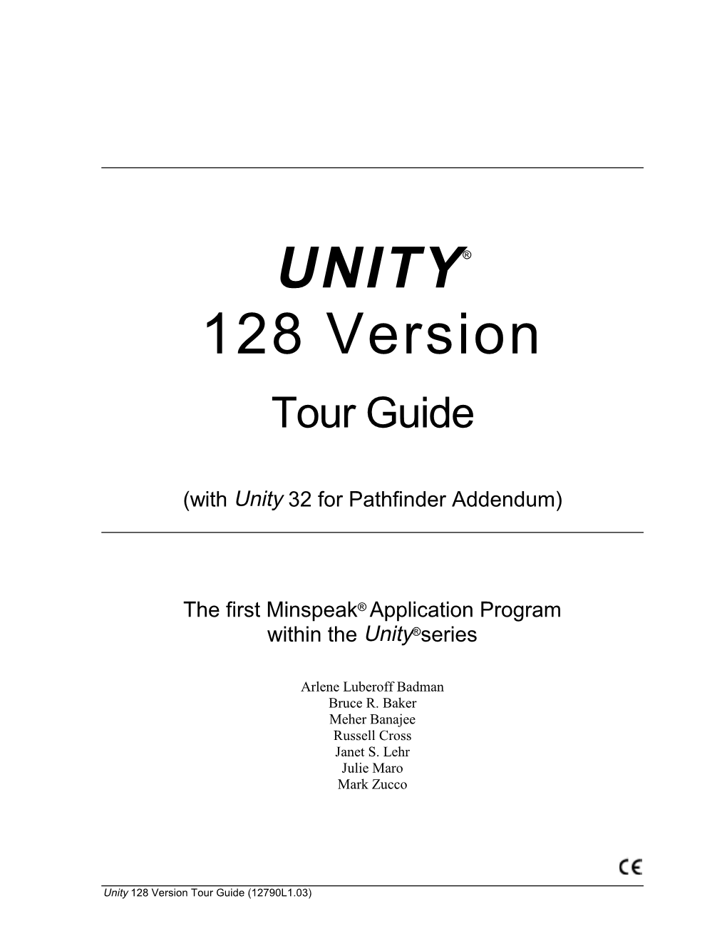 UNITY® 128 Version Tour Guide