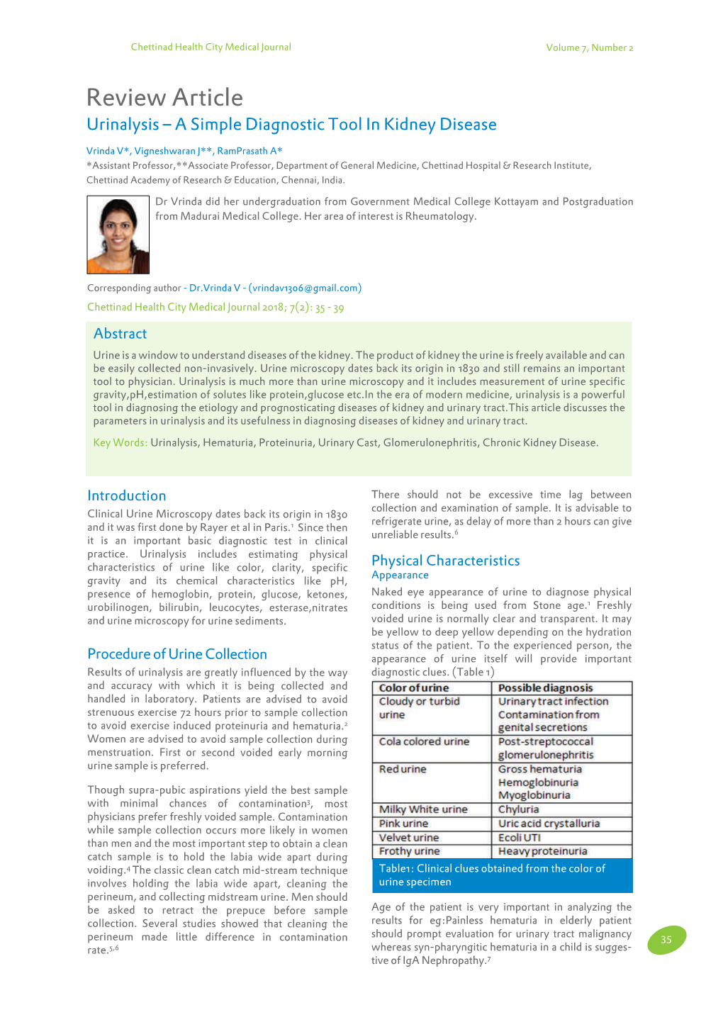 Urinalysis – a Simple Diagnostic Tool in Kidney Disease