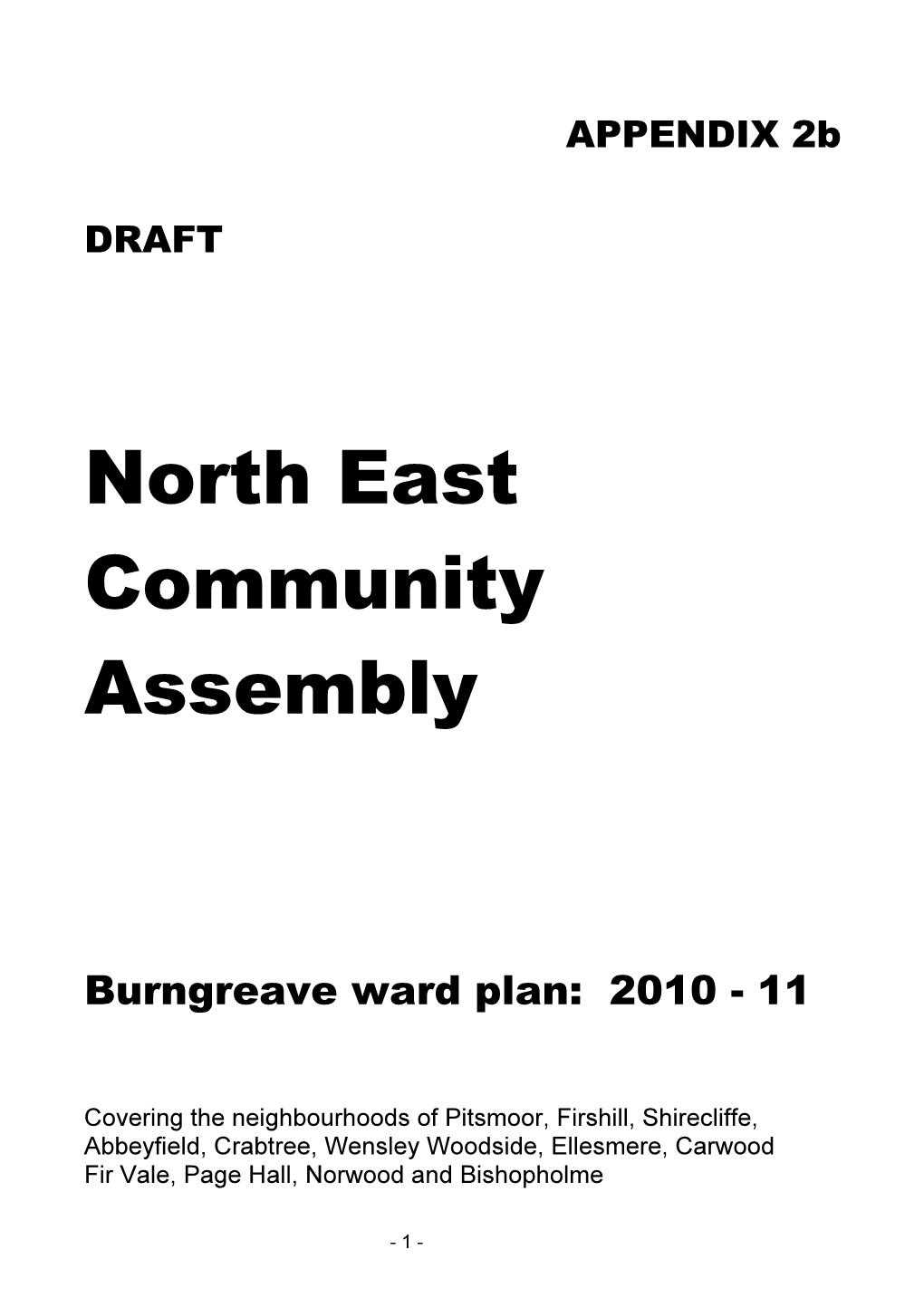 North East Community Assembly