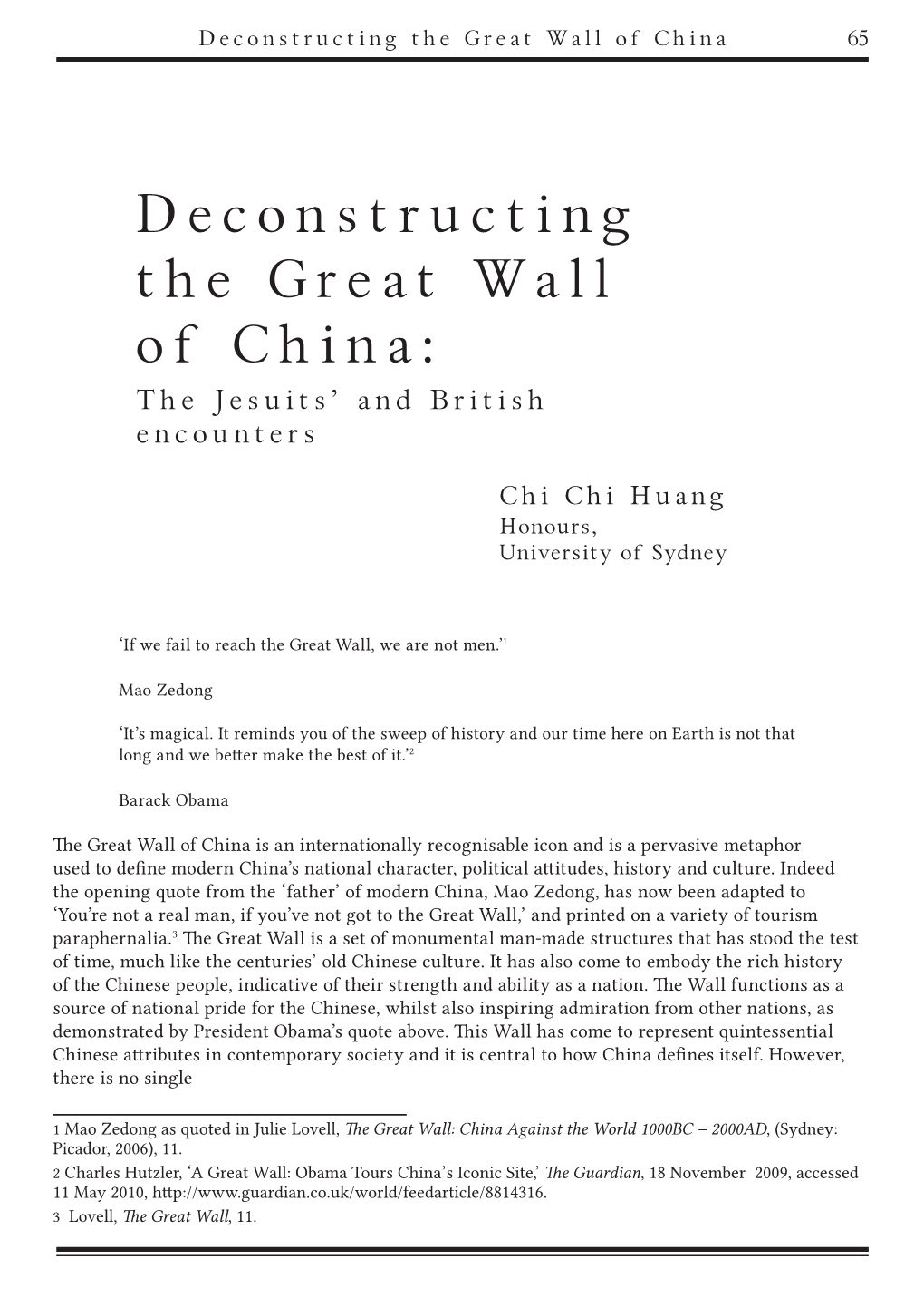 Deconstructing the Great Wall of China: the Jesuits’ and British Encounters