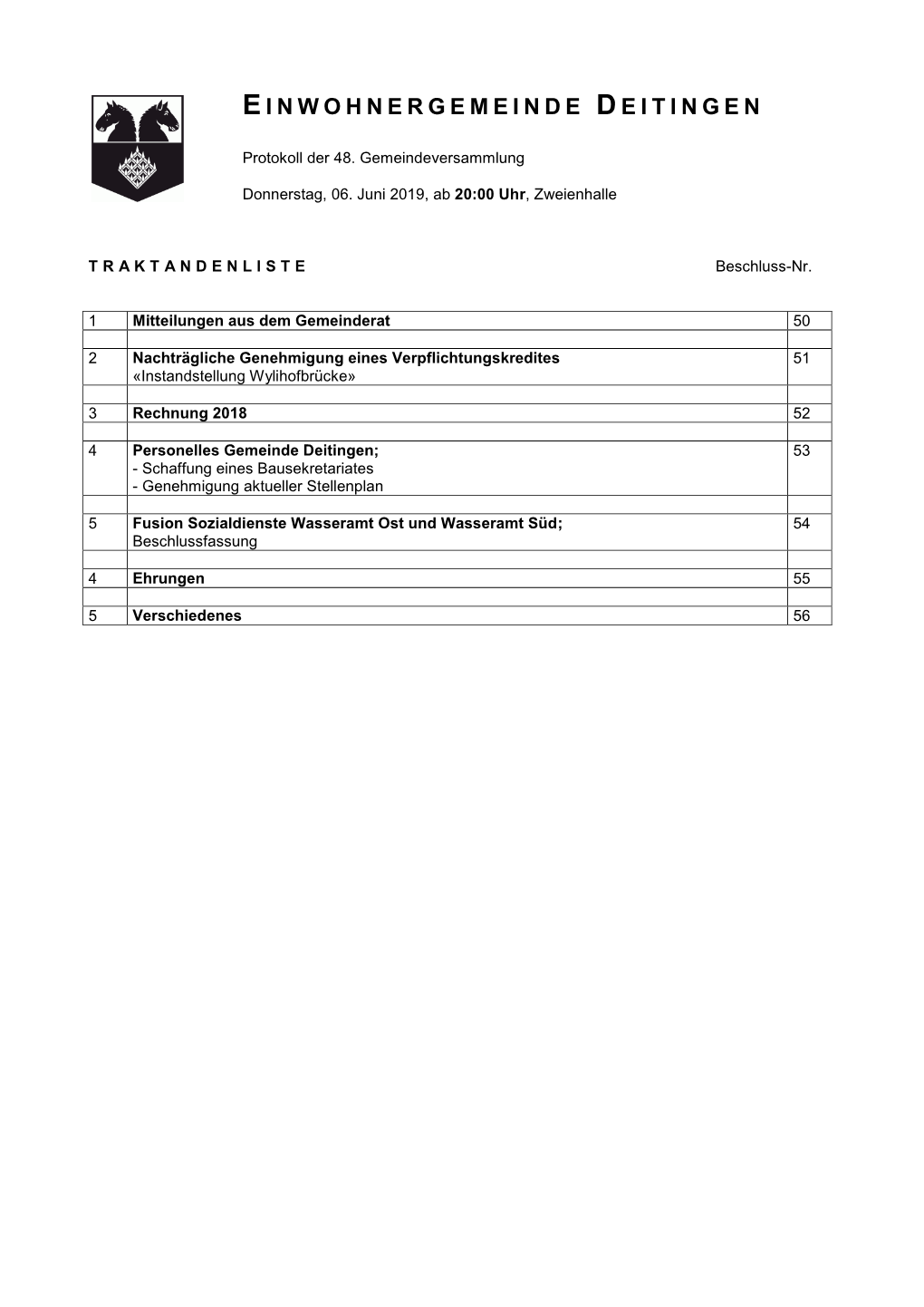 Einwohnergemeinde Deitingen