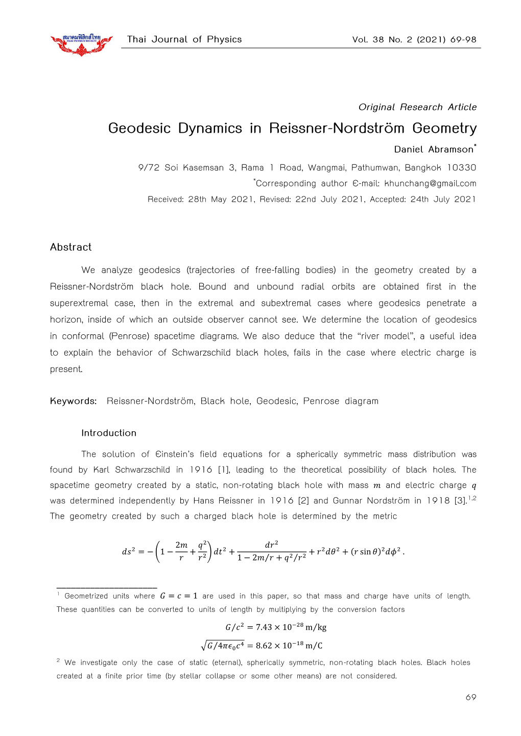 Geodesic Dynamics in Reissner-Nordström Geometry