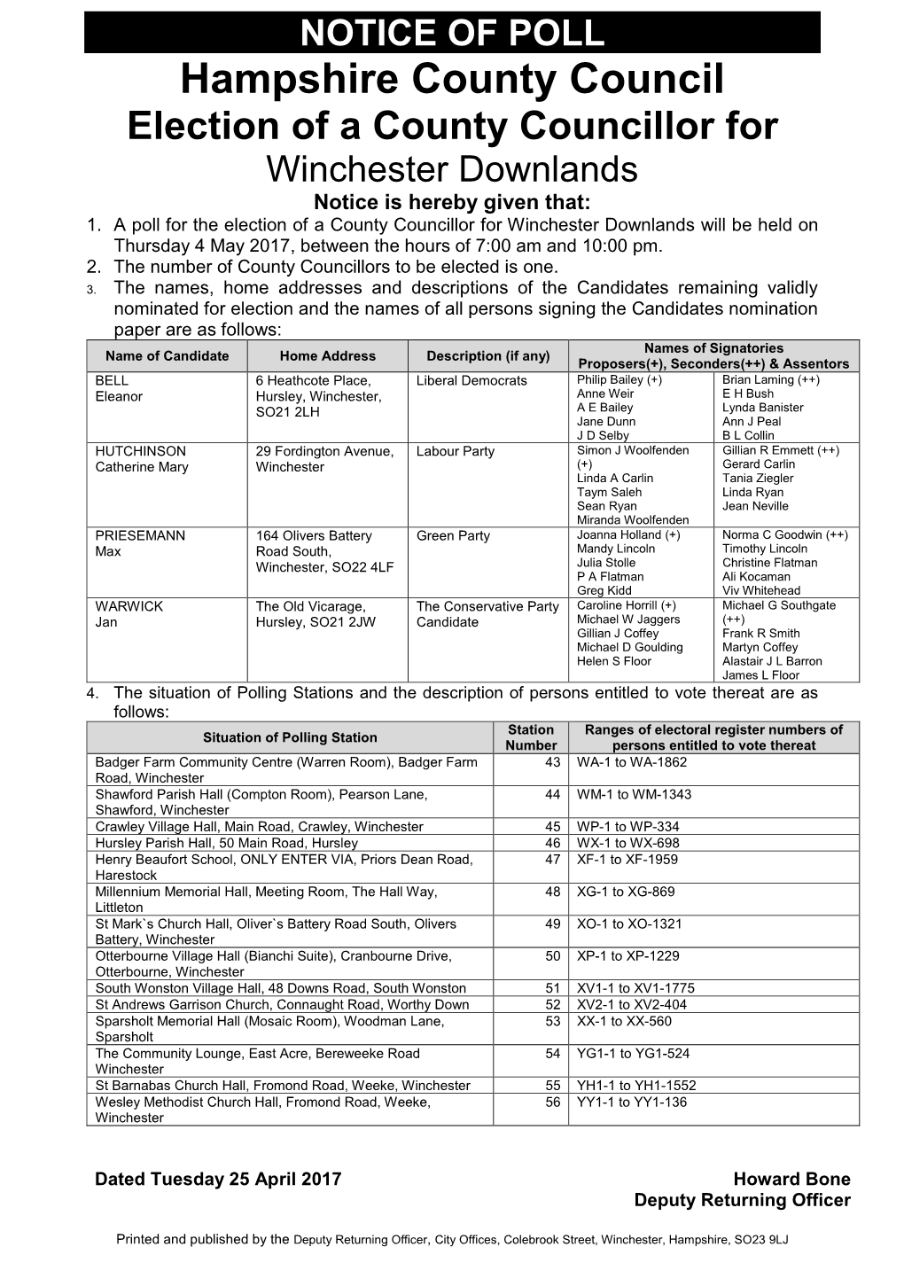 HCC Election