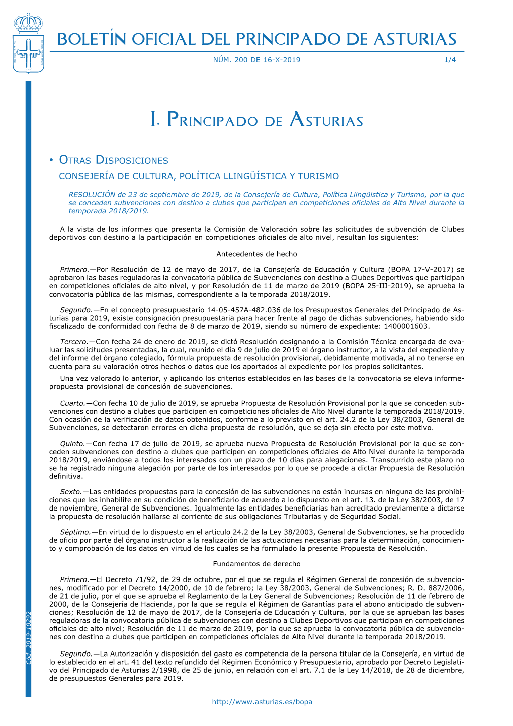 Boletín Oficial Del Principado De Asturias