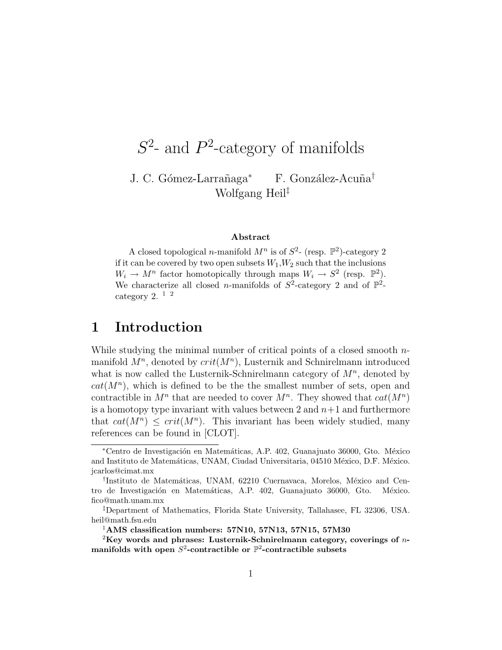 Category of Manifolds