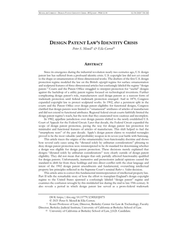 Design Patent Law's Identity Crisis