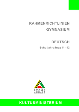 1 Aufgaben Des Faches Deutsch Am Gymnasium