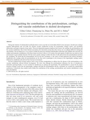 Distinguishing the Contributions of the Perichondrium, Cartilage, and Vascular Endothelium to Skeletal Development