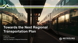 Towards the Next Regional Transportation Plan