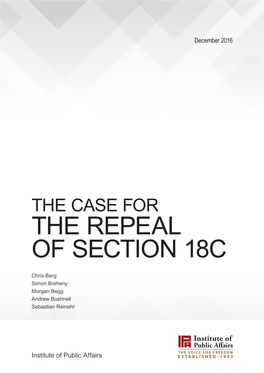 The Repeal of Section 18C