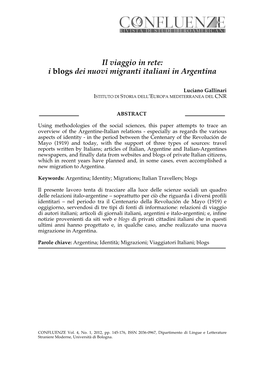 I Blogs Dei Nuovi Migranti Italiani in Argentina