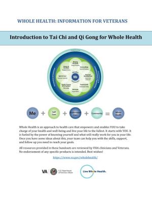 Introduction to Tai Chi and Qi Gong for Whole Health