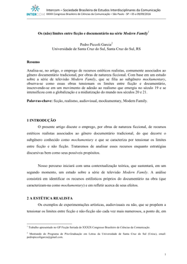 Trabalho Apresentado No GP Ficção Seriada Do XXXIX Congresso Brasileiro De Ciências Da Comunicação