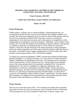 Strategy for Conserving Ash Trees in the Northeast: Collection, Analysis, and Outreach