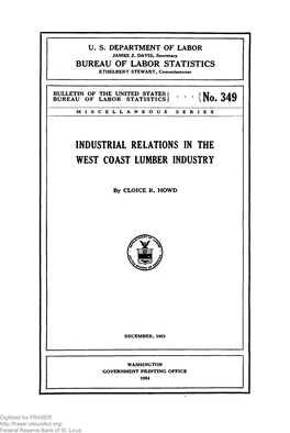 Industrial Relations in the West Coast Lumber Industry