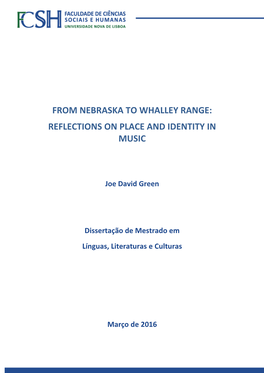 From Nebraska to Whalley Range: Reflections on Place and Identity in Music