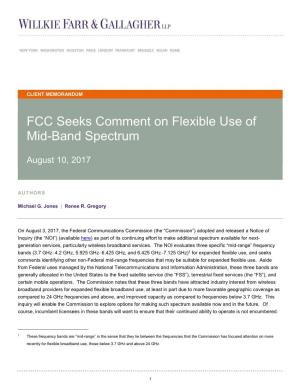 FCC Seeks Comment on Flexible Use of Mid-Band Spectrum