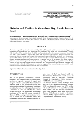 Fisheries and Conflicts in Guanabara Bay, Rio De Janeiro, Brazil