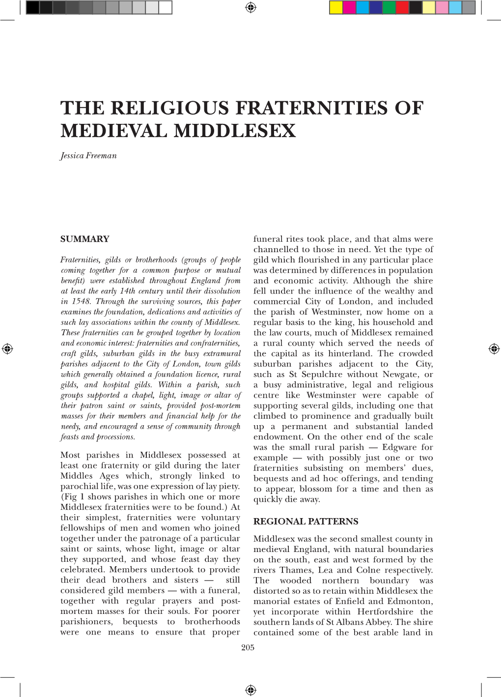 The Religious Fraternities of Medieval Middlesex