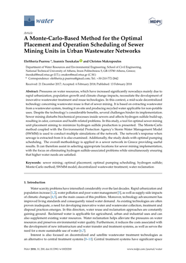 A Monte-Carlo-Based Method for the Optimal Placement and Operation Scheduling of Sewer Mining Units in Urban Wastewater Networks