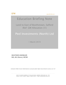 Education Briefing Note