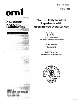 Electric Utility Experience Industry with Geomagnetic Disturbances