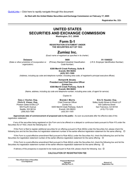 UNITED STATES SECURITIES and EXCHANGE COMMISSION Form S