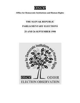 Election Observation Table of Contents