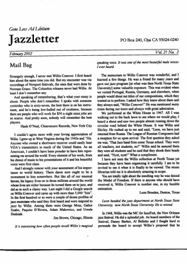 Jazzletter PO Box 240, Ojai CA 93024-0240
