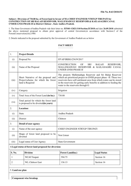 Component Wise Breakup File No. 8-63/2018-FC FACT SHEET 1