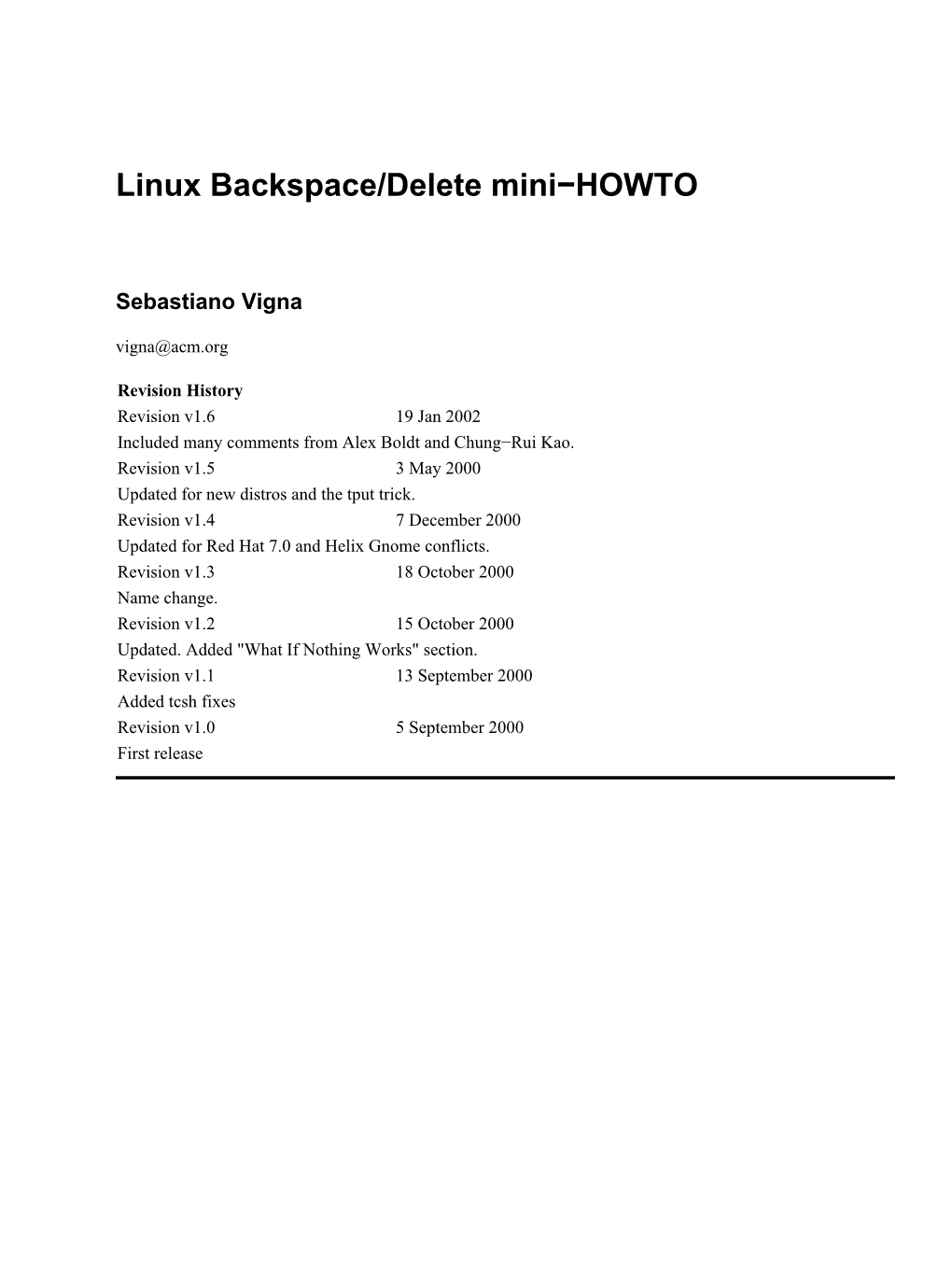 Linux Backspace/Delete Mini-HOWTO