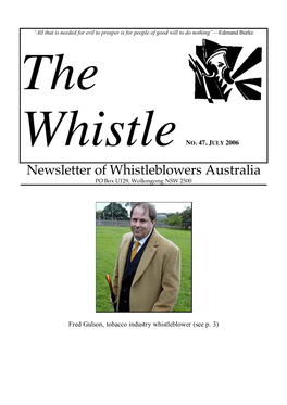 Newsletter of Whistleblowers Australia PO Box U129, Wollongong NSW 2500