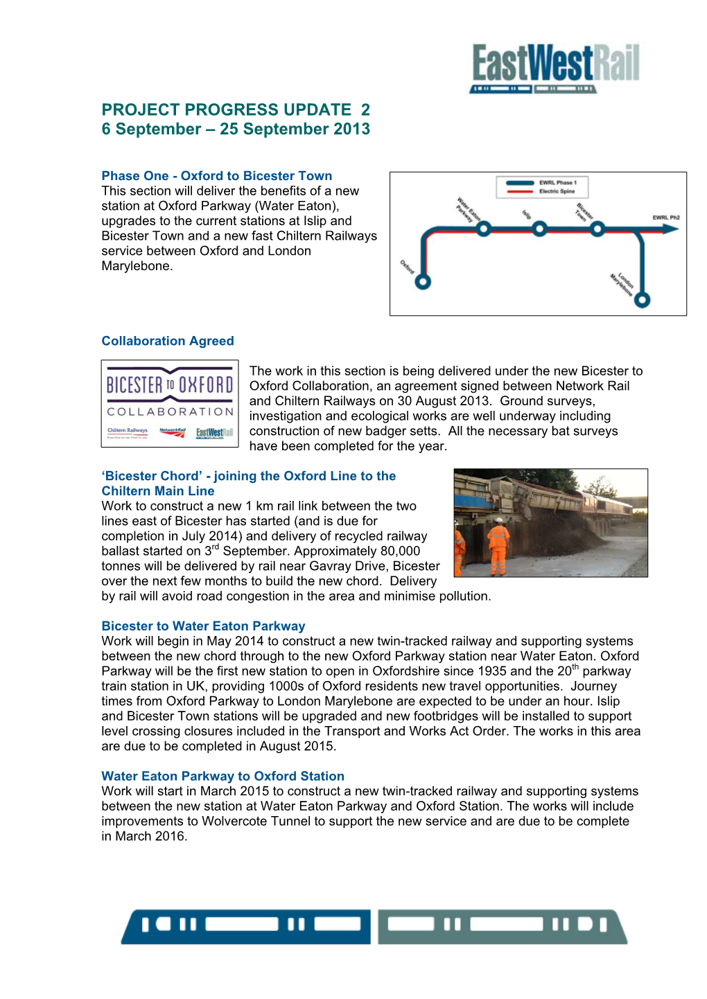 The East West Rail Project Continues to Make Steady Progress to Towards