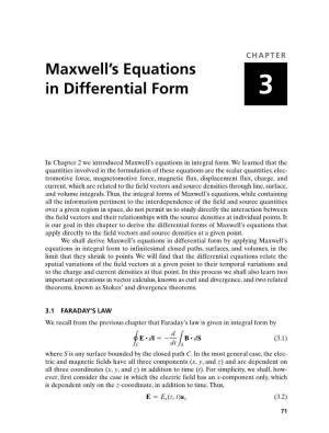 Maxwell's Equations in Differential Form