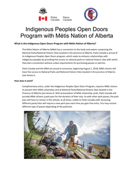 Indigenous Peoples Open Doors Program with Métis Nation of Alberta