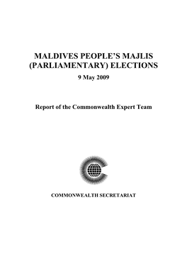 Maldives People's Majlis (Parliamentary) Elections